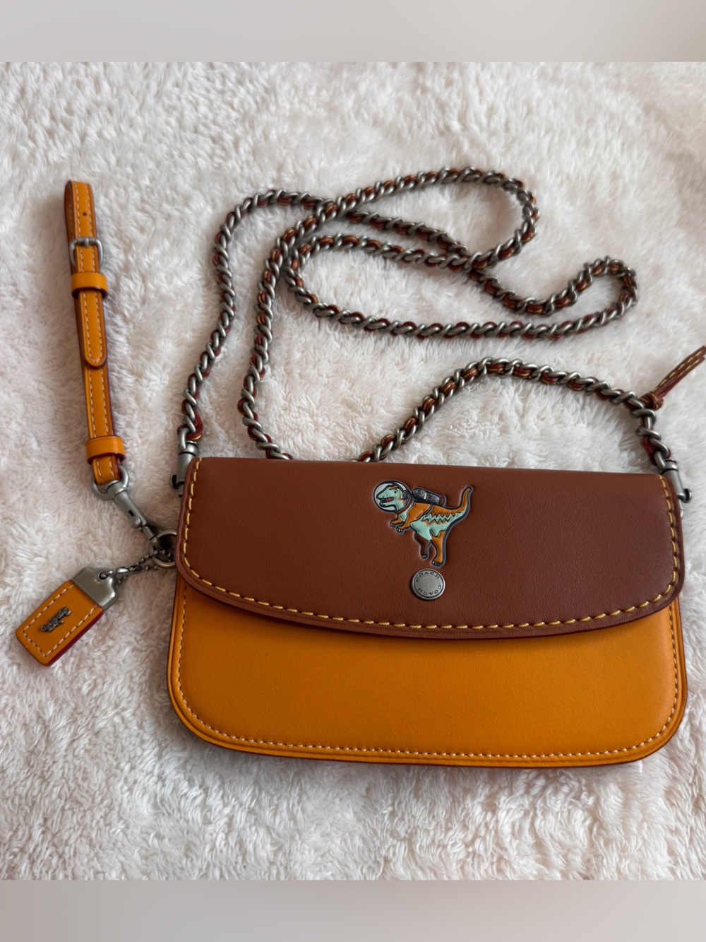 Coach Space Rexy Clutch & Crossbody Strap